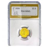1926 $2.50 Gold Quarter Eagle PGA MS65