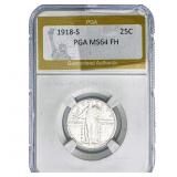 1918-S Standing Liberty Quarter PGA MS64 FH