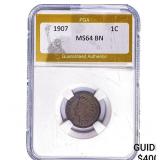 1907 Indian Head Cent PGA MS64 BN