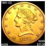 1881-CC $10 Gold Eagle CHOICE AU