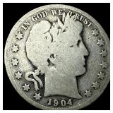 1904-S Silver Barber Half Dollar NICELY CIRCULATED