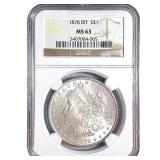 1878 8TF Morgan Silver Dollar NGC MS63