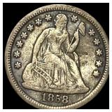 1858-O Silver Seated Liberty Dime LIGHTLY CIRCULAT