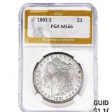 1881-S Morgan Silver Dollar PGA MS66