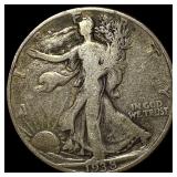 1938-D Silver Walking Liberty Half Dollar NICELY C