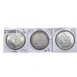[3 Coins] 1897-1896 Morgan Silver Dollar