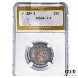 1894-S Barber Quarter PGA MS64+ FH