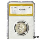 1942 Washington Silver Quarter PGA PR67