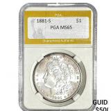 1881-S Morgan Silver Dollar PGA MS65