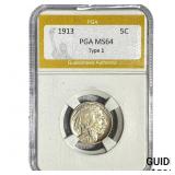 1913 Buffalo Nickel PGA MS64 Type 1