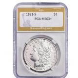 1891-S Morgan Silver Dollar PGA MS63+