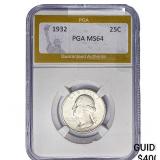 1932 Washington Silver Quarter PGA MS64