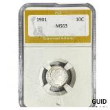 1901 Barber Dime PGA MS63
