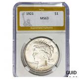 1921 Silver Peace Dollar PGA MS63