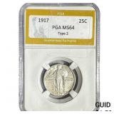 1917 Standing Liberty Quarter PGA MS64 Type 2