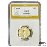 1994 1/4oz $10 Gold Eagle PGA MS69