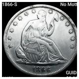 1866-S No Motto Seated Liberty Half Dollar
