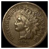 1874 Indian Head Cent ABOUT UNCIRCULATED