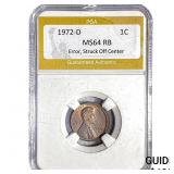 1972-D Lincoln Memorial Cent PGA MS64 RB Error