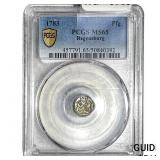 1783 Regensburg Silvered 1 Pfennig PCGS MS65