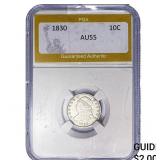 1830 Capped Bust Dime PGA AU55