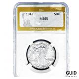 1942 Walking Liberty Half Dollar PGA MS65