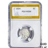1924 Buffalo Nickel PGA MS64