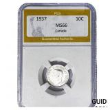 1937 Canada 10 Cents PGA MS66