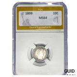 1899 Barber Dime PGA MS64