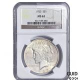 1923 Silver Peace Dollar NGC MS62