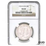 1936 Elgin Half Dollar NGC MS64