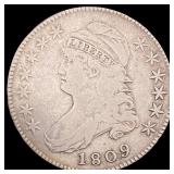 1809 Capped Bust Half Dollar ABOUT  UNCIRCULATED