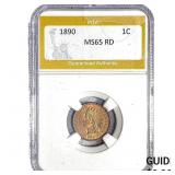 1890 Indian Head Cent PGA MS65 RD