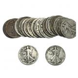 Roll of 20 Walking Liberty 50C