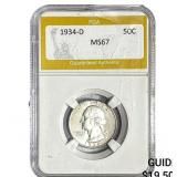 1934-D Washington Silver Half Dollar PGA MS67