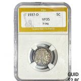 1937-D Buffalo Nickel PGA VF35 3-Leg