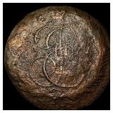 1776 Russia Catherine II Copper 5 Kopecks  NEARLY