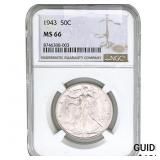 1943 Walking Liberty Half Dollar NGC MS66