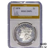 1878 Morgan Silver Dollar PGA MS63 DMPL