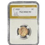 1910 Wheat Cent PGA MS64 RD