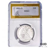 1861-O Seated Liberty Half Dollar PGA MS63