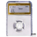 1913 Barber Dime PGA MS64