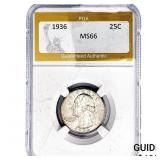 1936 Washington Silver Quarter PGA MS66