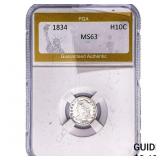 1834 Capped Bust Half Dime PGA MS63