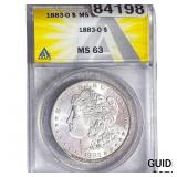1883-O Morgan Silver Dollar ANACS MS63