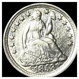 1853 Seated Liberty Silver Half Dime CLOSELY UNCIR