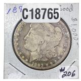 1893-CC Morgan Silver Dollar