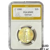 1990 1/2oz $25 Gold Eagle PGA MS69