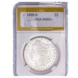 1898-O Morgan Silver Dollar PGA MS65+