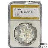 1887 Morgan Silver Dollar PGA MS65 PL